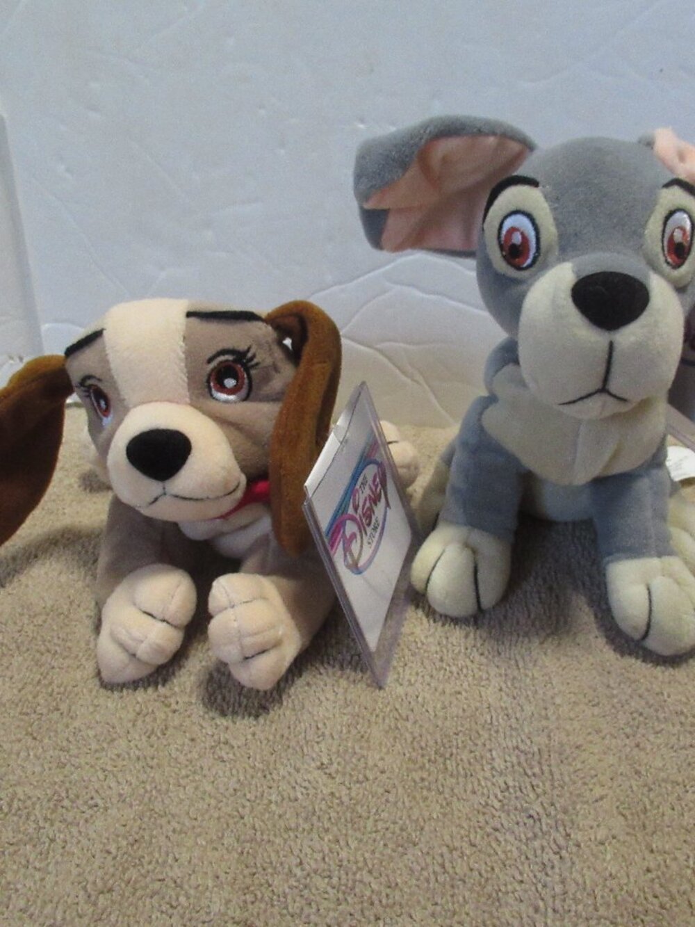 Disney Store Mini Bean Bag Lady and The Tramp Set of 2